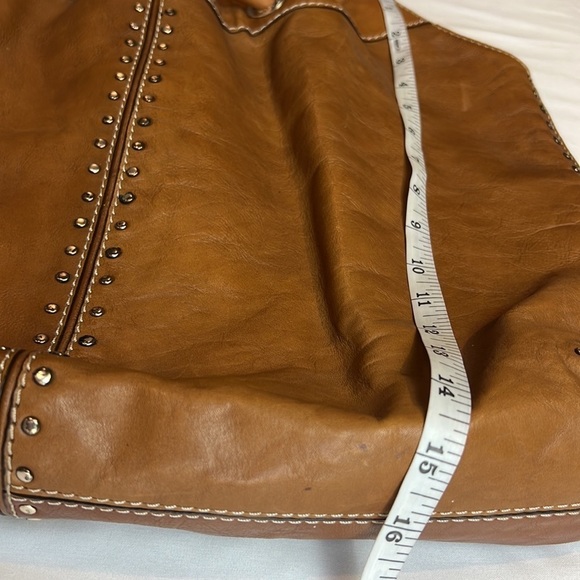 Michael Kors authentic leather studded large cognac satchel! - Picture 6 of 8